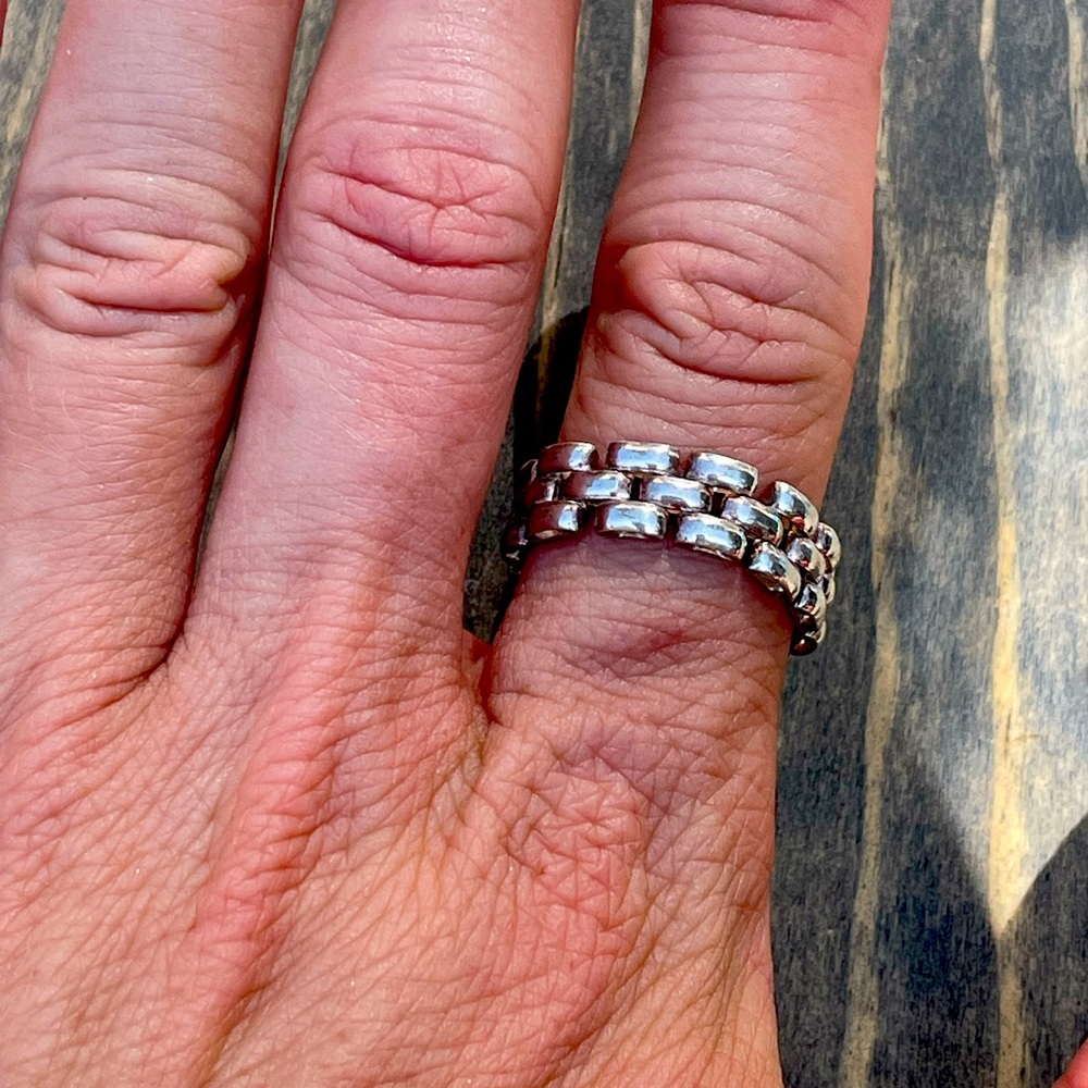 Sterling Silver Link Ring - image 1